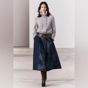 Ruffled Plaid Blouse